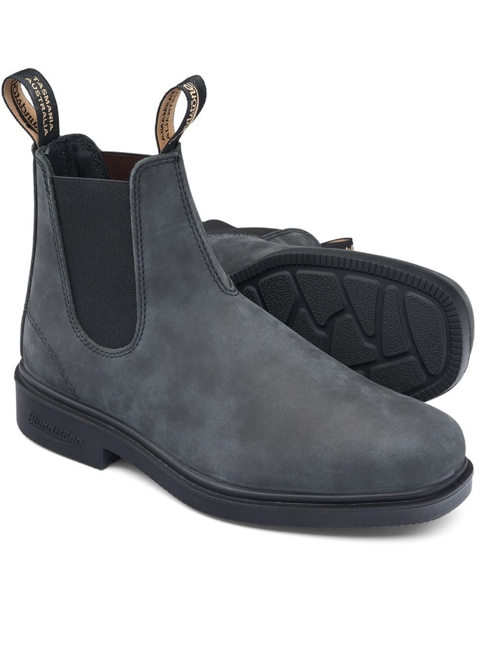 Blundstone Chisel Toe #1308 Rustic Black (Grey) Leather Chelsea Boots
